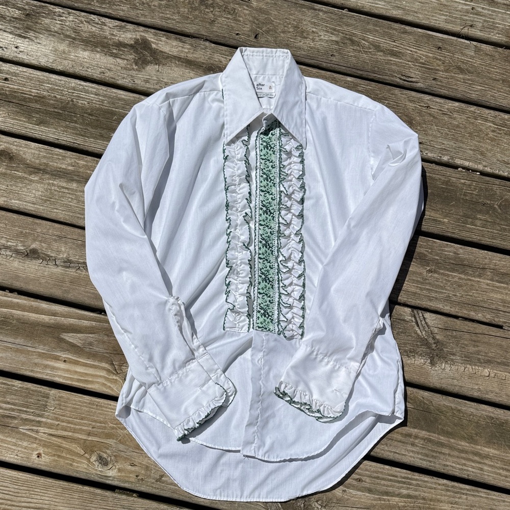Vintage Ruffle-front Tuxedo Shirt